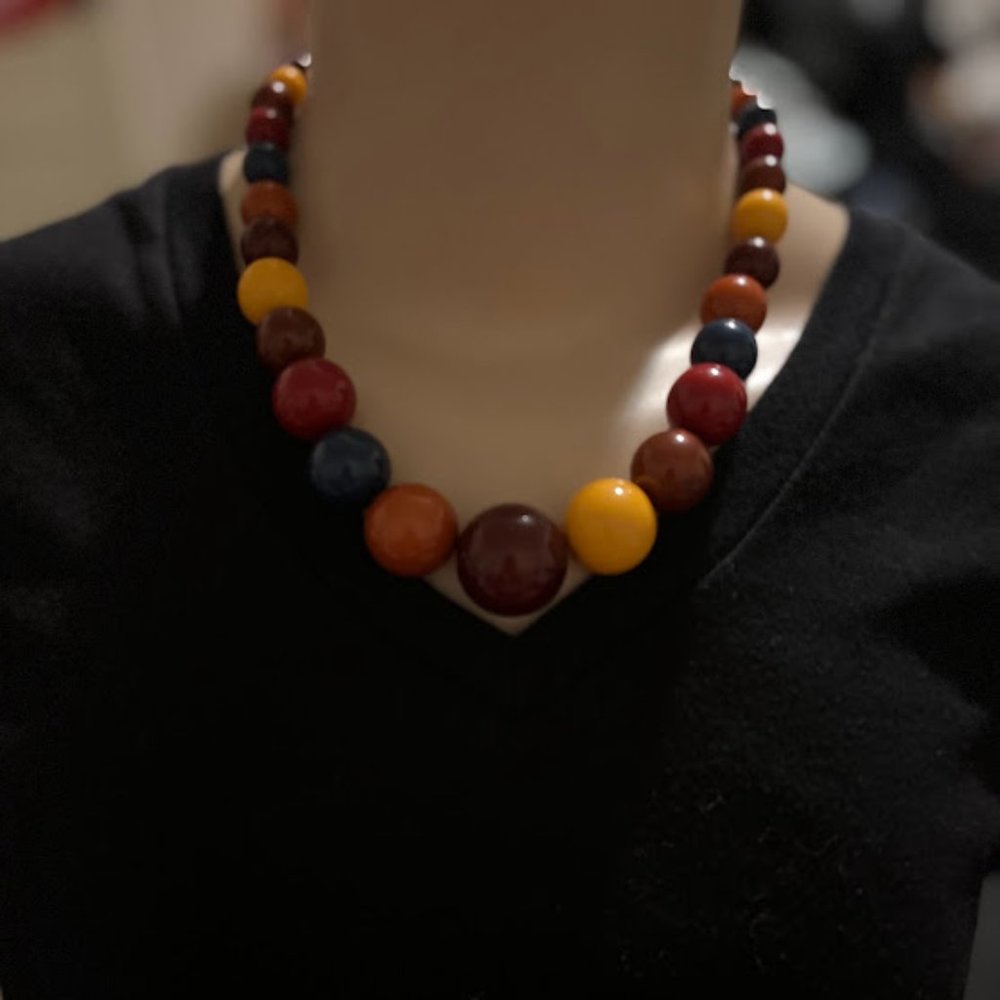 Earthtone beaded necklace